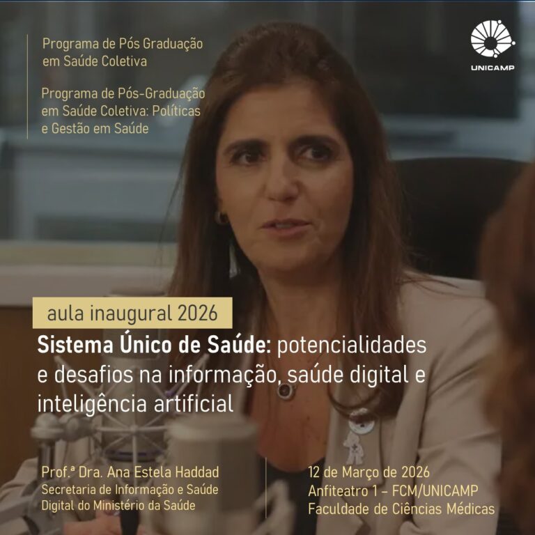 Aula inaugural de 2026 do Programa de Pós-Graduação em Saúde Coletiva da UNICAMP